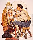 Norman Rockwell Pipe and Bowl sign Painter painting